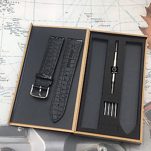 Dây đồng hồ Size 18mm 20mm 22mm da cá sấu xịn hàng Việt Nam tặng kèm phụ kiện