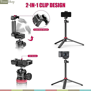 Ulanzi MT-44 - Tripod Mini Cho Máy Ảnh, Điện Thoại, Tải Trọng 1.5 Kg, Chiều Cao Tối Đa 109cm - Hàng chính hãng