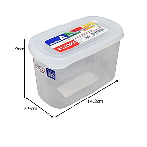 Combo 02 hộp nhựa cao cấp bảo quản thực phẩm Nakaya hình chữ nhật - Nội địa Nhật Bản