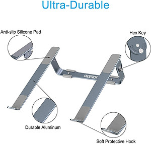 Giá đỡ Aluminum hiệu CHOETECH H033 cho Macbook Laptop 9 inch đến 17 inch giúp tản nhiệt thiết kế nhôm nguyên khối chống mỏi cổ khi làm việc - Hàng chính hãng