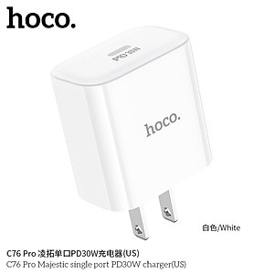 Củ Sạc Nhanh PD 30W Cho Iphone và Android Hoco. C76 Pro cao cấp cổng sạc Type C hỗ trợ sạc nhanh dòng điện ổn định an toàn bảo vệ máy - Hàng Chính Hãng