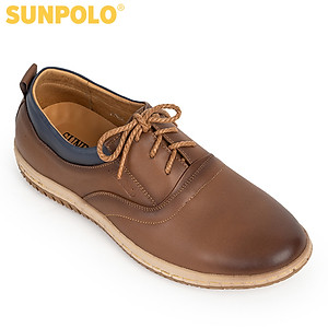 Giày nam Da bò Buộc dây SUNPOLO SPH424 (Xanh navy, Nâu)