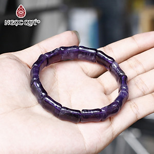  Vòng tay đá thạch anh tím đốt trúc 14.5x11.5mm mệnh hỏa. thổ - Ngọc Quý Gemstones