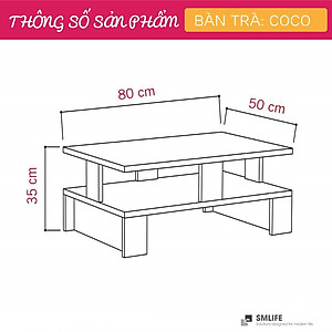 Bàn sofa hiện đại kiểu dáng nhỏ gọn SMLIFE Coco