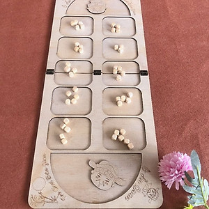 Ô Ăn Quan Bằng Gỗ Trò Chơi Dân Gian Bàn Ô Ăn Quan Cờ Ô Quan Gấp Gọn-  Trò Chơi Tuổi Thơ - HÀNG CHÍNH HÃNG MINIIN