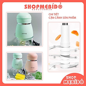 Máy Xay Cầm Tay Siêu Mịn Đa Năng Tiện Dụng Hattiecs Bản 6 lưỡi 2021 