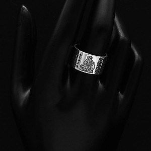 Nhẫn Nam Bạc Thái Phật Bản Mệnh Bất Động Minh Vương Tuổi Dậu BẠC HIỂU MINH NA543-D