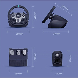 Vô lăng chơi game PXN V9 Gaming Racing Wheel - Vô lăng 270/900 độ , pedal chân côn , số sàn 7 cấp , Có RUNG - HÀNG CHÍNH HÃNG