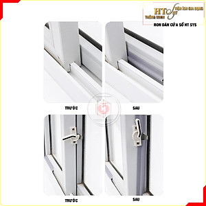 Ron Chặn Khe Cửa HT SYS - Chất Liệu PU Và PE Cải Tiến, Dài 2 Mét - Cuộn Ron Dán Khe Cửa, Chân Cửa, Khung Cửa - Ngăn Gió Lùa, Cách Âm, Chống Bụi, Ngăn Côn Trùng, Chống Thoát Khí Điều Hòa, Chống Va Đập Cửa - Hàng Chính Hãng