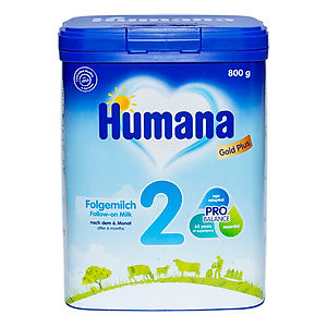 (Combo 4 hộp) (04/07/2024) Sữa Bột Humana Gold Plus 2 800g - Sữa Công Thức Dành Cho Trẻ Từ 6 Đến 24 Tháng Tuổi Nhập Khẩu Từ Đức - Hàng Chính Hãng