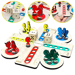 Đồ Chơi Gỗ Board Game  Bàn Cờ Cá Ngựa Đua Ngựa Mới Nhất 2021 Giúp Bé Tư Duy Chiến Thuật, Phát Triển Trí Tuệ