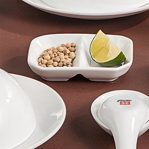 Combo 6 đĩa muối hai ngăn 3" sứ Long Phương cao cấp