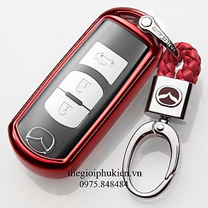 Ốp, bọc chìa khóa silicon tráng gương bảo vệ chìa khóa xe Mazda 2, 3, 6, CX-5, CX5, CX8, CX-8 kèm móc đeo INOX