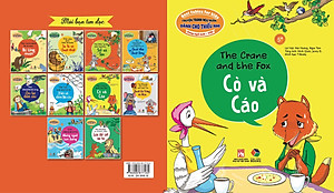 Combo Truyện tranh ngụ ngôn dành cho thiếu nhi song ngữ Anh - Việt ( Bộ 4 cuốn bộ lông mượn + sư tử và chuột nhắt+ cò và cáo + chuột , gà trống và mèo