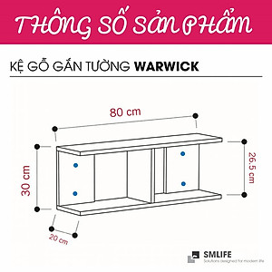 Kệ gỗ trang trí trưng bày hiện đại SMLIFE Warwick