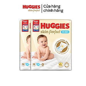 Combo 2 Tã/bỉm dánHuggies Skincare Super Jumbo M76+3/L68/XL60/XXL54