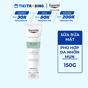 Sữa rửa mặt tạo bọt sạch sâu cho da nhờn Eucerin Pro Acne Cleansing Foam 150g