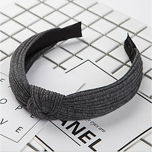 Bờm cài tóc turban nữ BN28B bản to mầu ghi đậm