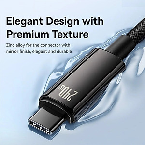 Cáp Sạc Nhanh Baseus Tungsten Gold Type-C to Type-C PD 240W Cho MacBook Samsung S23 Xiaomi iPad Huawei (Fast Charging Data Cable 5A)-Hàng chính hãng