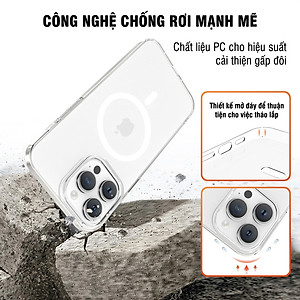 Ốp lưng cứng chống ố sạc từ tính dành cho iPhone 12 / 13 / 14 / 15 / 16 / 12 Pro / 12 Pro Max / 13 Pro / 13 Pro Max / 14 Plus / 14 Pro / 14 Pro Max / 15 Plus / 15 Pro / 15 Pro Max / 16 Plus / 16 Pro / 16 Pro Max - Hàng chính hãng