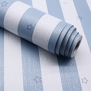 10M Giấy dán tường Trắng Xanh Ngôi sao WP0070