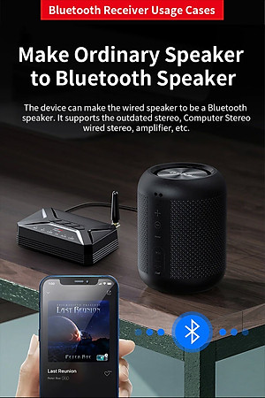 ROGTZ - Bộ Thu Phát Bluetooth 5.0 2 in 1 R22 - Chế độ chuyển đổi linh hoạt, Âm Thanh HD, Độ Trễ Thấp, Khoảng Cách 40m, Hỗ trợ aptX HD, Chip thông minh, Cổng kết nối đa dạng RCA AUX USB - Hàng Chính Hãng