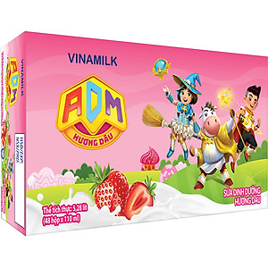 Thùng 48 Hộp Sữa dinh dưỡng Hương Dâu Vinamilk ADM (110ml)