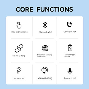 Tai Nghe Bluetooth Nhét Tai Không Dây FIRO A20 - Tai Nghe Bluetooth ENC Giảm Tiếng Ồn Thông Minh - Tai Nghe FIRO A20 Bluetooth 5.3 - Công Nghệ Kháng Nước IPX5 - Tai Nghe Không Dây FIRO A20 - Phù Hợp Với Tất Cả Dòng Máy - Hàng Chính Hãng