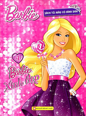 Bộ Sách Tô Màu Có Dán Hình - Barbie Xinh Đẹp (Bộ 4 Cuốn)