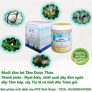 Muối tắm bé Tâm Dược Thảo 400g dòng sản phẩm Muối tắm bé thảo dược mới nhất của HTX Sinh Dược