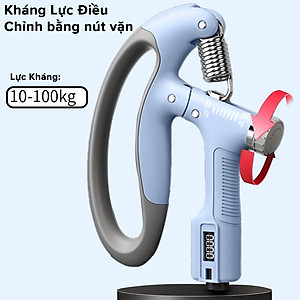 Kìm bóp tay, Kìm tập cơ tay dụng cụ tập gym tại nhà điều chỉnh lực 10-100kg có đếm số tự động D Danido