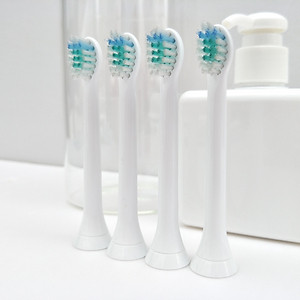Cho máy Philips Sonicare, Bộ 4 đầu bàn chải đánh răng điện HX-6074, dòng máy HX3, HX6, HX7, HX8, HX9, R, FlexCare +, FlexCare, HealthyWhite, HydroClean, EasyClean, DiamondClean-Cho răng nhạy cảm, mát xa nướu lợi