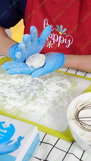 Găng tay cao su Saraya Nitrile Glove Extend (Màu Trắng), dùng trong thực phẩm, làm đẹp, y tế, công nghiệp - 200 cái/hộp