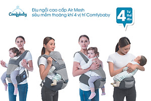 Địu Em Bé Comfybaby Trợ Lực 4 Tư Thế + Tặng 2 Khẩu Trang Xuất Nhật