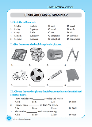 Bài Tập Tiếng Anh Lớp 6 (Không Đáp Án) (Sách Màu)