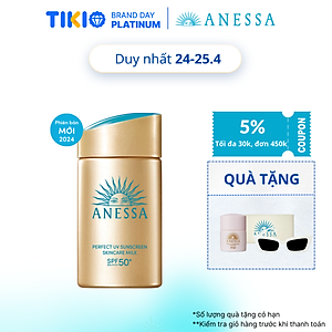 Kem chống nắng dạng sữa dưỡng da kiềm dầu bảo vệ hoàn hảo Anessa Perfect UV Sunscreen Skincare Milk SPF 50+ PA++++ 60ml