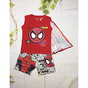 Đồ bộ thun bé trai siêu nhân nhện-Spider man từ 10-40Kg-giặt không vở hình-H&N