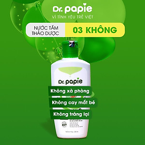 Nước Tắm Gội Thảo Dược Dr.Papie Cho Bé Giúp Ngăn Ngừa Và Giảm Các Vấn Đề Về Da