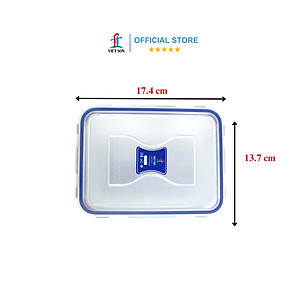 [TẶNG KHAY RÁO NƯỚC] Hộp Đựng Thực Phẩm VIETSON 1300ml Nắp Khóa 4 Cạnh Kín Hơi