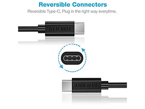 Dây cáp sạc nhanh Type-C dài 50cm hiệu CHOETECH CC001 Type C to Type C PD cho Smartphone / Tablet / Macbook / Laptop (3A, công suất 60W, truyền dữ liệu tốc độ cao) - Hàng chính hãng
