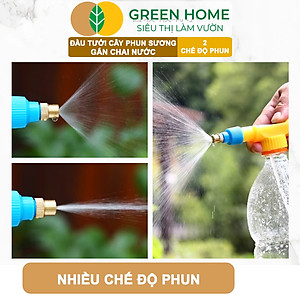 Đầu Tưới Cây Phun Sương, Greenhome, D30cm, Gắn Chai Nước, Cầm Tay, Áp Lực Cao, 2 Chế Độ Tưới, Phù Hợp Nhiều Loại Chai