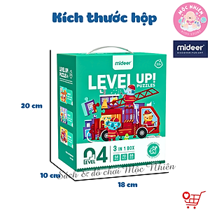 Đồ Chơi Xếp Hình Puzzle Level 4 Mideer - Kỳ lân Ngựa hồng - Giao thông - Khủng long (gồm 03 tranh 54 - 70 và 88 Mảnh Ghép)