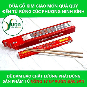 Hộp 10 Đôi Đũa gỗ Kim Giao Vườn Đặc Sản (Dài 27cm) Món quà quý đến từ rừng Cúc Phương Ninh Bình đũa gỗ mộc không sơn không hóa chất không cong vênh không mốc đũa cao cấp đũa của Vua Chúa xưa sử dụng