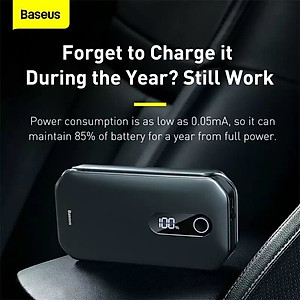 BỘ KÍCH ẮC QUY KIÊM SẠC DỰ PHÒNG CRJS03-01 12000mAh THƯƠNG HIỆU CAO CẤP BASEUS DÙNG CHO XE Ô TÔ - HÀNG NHẬP KHẨU
