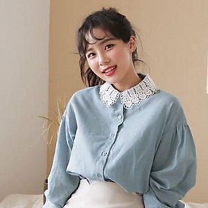 Ladies Half-Shirt Blouse Detachable Lace Chiffon Fake Collars Dicky Collar