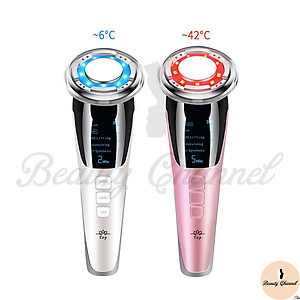 Máy Massage Mặt Làm Đẹp Da 5 in 1 Photon Nóng Và Lạnh EMS, Giúp Nâng Cơ Mặt, Rửa Sạch Sâu, Tăng Cường Hấp Thụ Và Khóa Giữ Tinh Chất Dưỡng Da