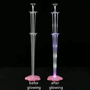 Trụ 7 cành gắn bóng bay có đèn galaxy phát sáng - Trang trí sinh nhật, tiệc