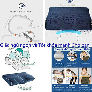 Gối Ngủ Cao Su Non Memory Foam Pillow HT SYS - Vạn Phúc - Gối Ngủ Trị Liệu - 50cmx30cm - Đem đến những giấc mơ tuyệt đẹp
