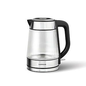 Ấm đun siêu tốc Locknlock Glass electric kettle EJK256BLK - 220-240V, 50-60Hz, 1850-2200W, Dung tích 1.8L- Màu đen - Hàng chính hãng