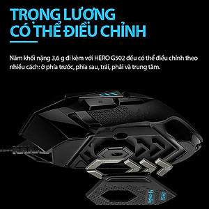 Chuột game hiệu suất cao Logitech G502 Hero RGB Lightsync - Hàng chính hãng